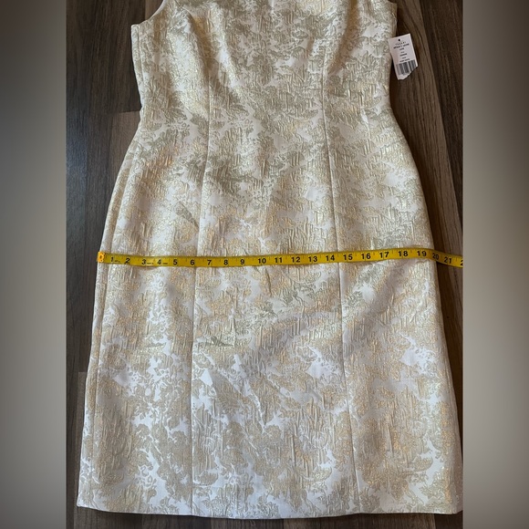 NWT TAHARI Arthur S Levine Champagne & Gold Formal Dress SZ 8 - Picture 9 of 13